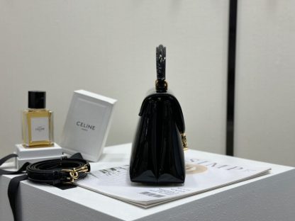 REPLICA CELINE TEEN NINO BAG IN SHINY CALFSKIN 118113 BLACK #3975 - Image 4