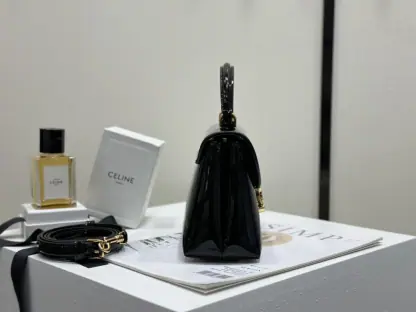 REPLICA CELINE TEEN NINO BAG IN SHINY CALFSKIN 118113 BLACK #3975 - Image 4