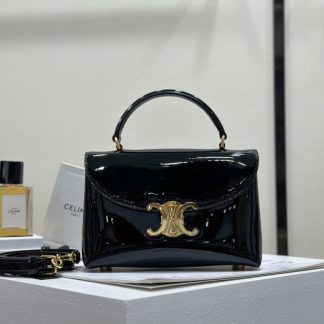 REPLICA CELINE TEEN NINO BAG IN SHINY CALFSKIN 118113 BLACK #3975