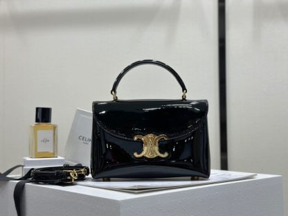 REPLICA CELINE TEEN NINO BAG IN SHINY CALFSKIN 118113 BLACK #3975