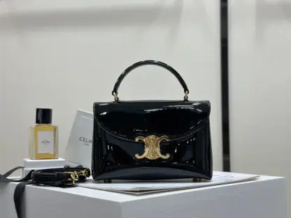 REPLICA CELINE TEEN NINO BAG IN SHINY CALFSKIN 118113 BLACK #3975
