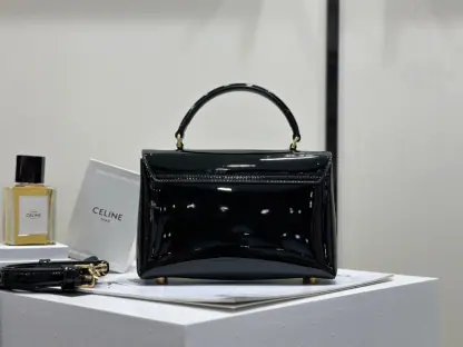 REPLICA CELINE TEEN NINO BAG IN SHINY CALFSKIN 118113 BLACK #3975 - Image 6