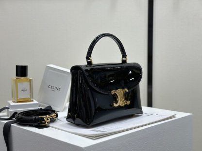 REPLICA CELINE TEEN NINO BAG IN SHINY CALFSKIN 118113 BLACK #3975 - Image 7
