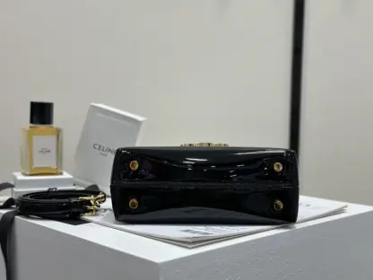 REPLICA CELINE TEEN NINO BAG IN SHINY CALFSKIN 118113 BLACK #3975 - Image 8
