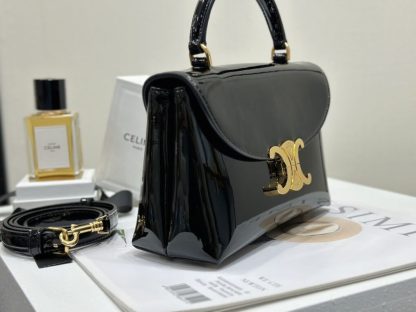 REPLICA CELINE TEEN NINO BAG IN SHINY CALFSKIN 118113 BLACK #3975 - Image 10