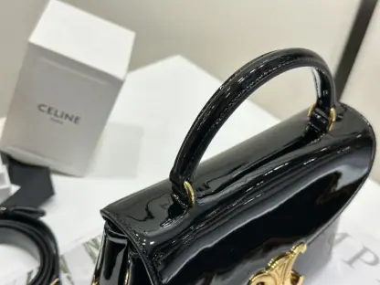 REPLICA CELINE TEEN NINO BAG IN SHINY CALFSKIN 118113 BLACK #3975 - Image 16