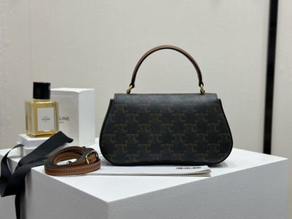 REPLICA TEEN CELINE LOLA IN TRIOMPHE CANVAS AND CALFSKIN 119532 TAN #3972 - Image 2