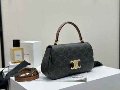 REPLICA TEEN CELINE LOLA IN TRIOMPHE CANVAS AND CALFSKIN 119532 TAN #3972 - Image 3