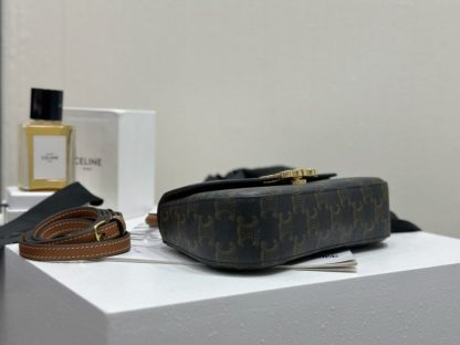 REPLICA TEEN CELINE LOLA IN TRIOMPHE CANVAS AND CALFSKIN 119532 TAN #3972 - Image 9