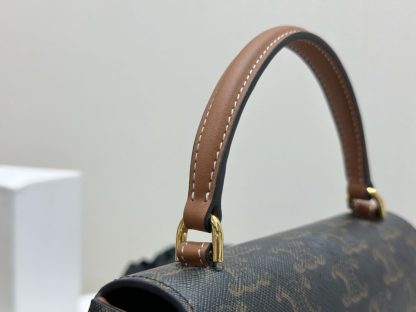 REPLICA TEEN CELINE LOLA IN TRIOMPHE CANVAS AND CALFSKIN 119532 TAN #3972 - Image 13