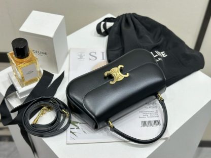 REPLICA CELINE TEEN CELINE LOLA IN SHINY CALFSKIN 119533 BLACK #3971 - Image 6