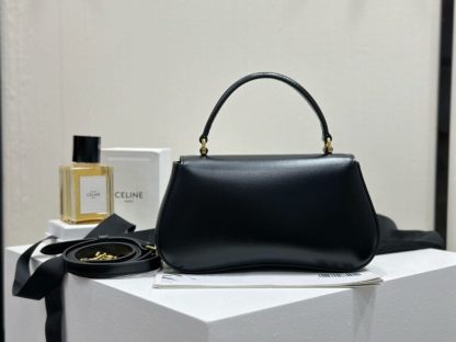 REPLICA CELINE TEEN CELINE LOLA IN SHINY CALFSKIN 119533 BLACK #3971 - Image 8