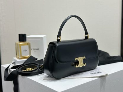 REPLICA CELINE TEEN CELINE LOLA IN SHINY CALFSKIN 119533 BLACK #3971 - Image 9