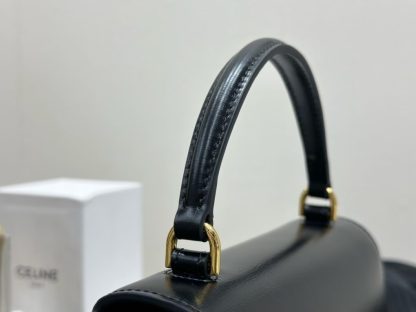 REPLICA CELINE TEEN CELINE LOLA IN SHINY CALFSKIN 119533 BLACK #3971 - Image 12