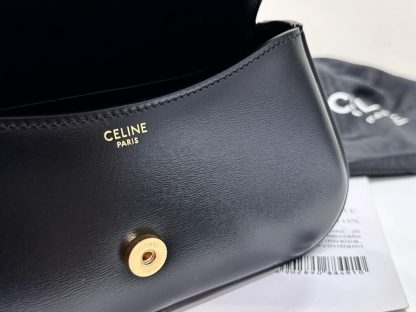 REPLICA CELINE TEEN CELINE LOLA IN SHINY CALFSKIN 119533 BLACK #3971 - Image 13