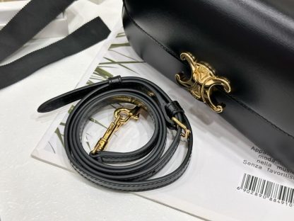 REPLICA CELINE TEEN CELINE LOLA IN SHINY CALFSKIN 119533 BLACK #3971 - Image 14