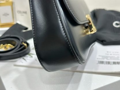 REPLICA CELINE TEEN CELINE LOLA IN SHINY CALFSKIN 119533 BLACK #3971 - Image 10