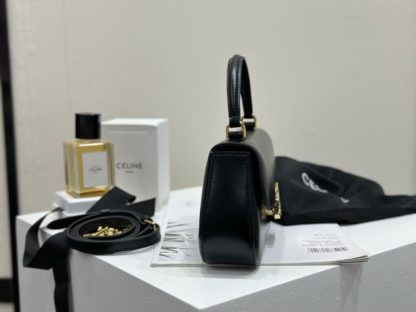 REPLICA CELINE TEEN CELINE LOLA IN SHINY CALFSKIN 119533 BLACK #3971 - Image 16
