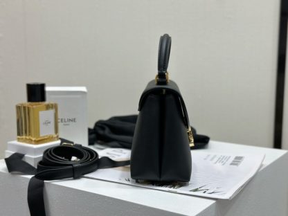 REPLICA CELINE TEEN NINO BAG IN SUPPLE CALFSKIN 118113 BLACK #3973 - Image 8