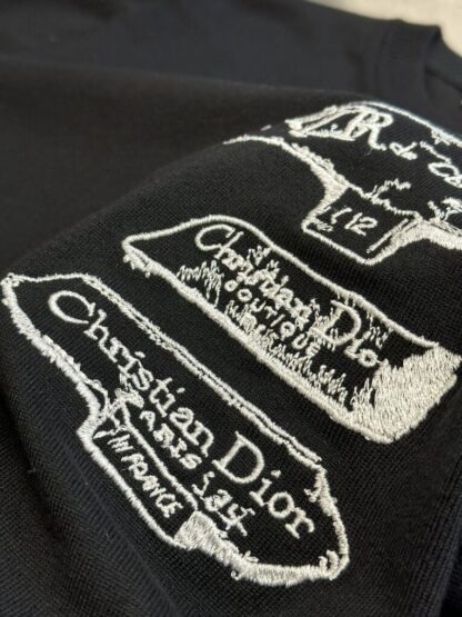  Dior Archives Labels Sweater For Men Black Wool Jersey #4111 - Image 7