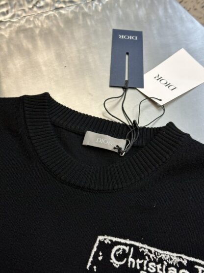  Dior Archives Labels Sweater For Men Black Wool Jersey #4111 - Image 6