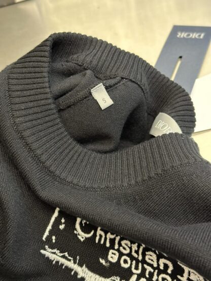  Dior Archives Labels Sweater For Men Black Wool Jersey #4111 - Image 5