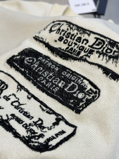  Dior Archives Labels Sweater For Men White Wool Jersey #4110 - Image 9