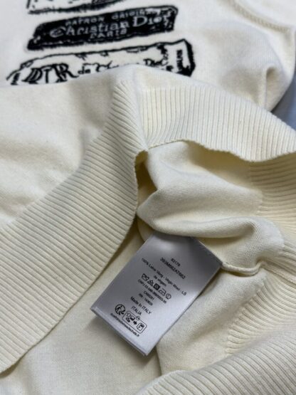  Dior Archives Labels Sweater For Men White Wool Jersey #4110 - Image 8