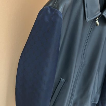  Louis Vuitton Leather Mix Blouson Jacket 1AFQL3 #4011 - Image 2
