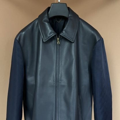  Louis Vuitton Leather Mix Blouson Jacket 1AFQL3 #4011 - Image 8