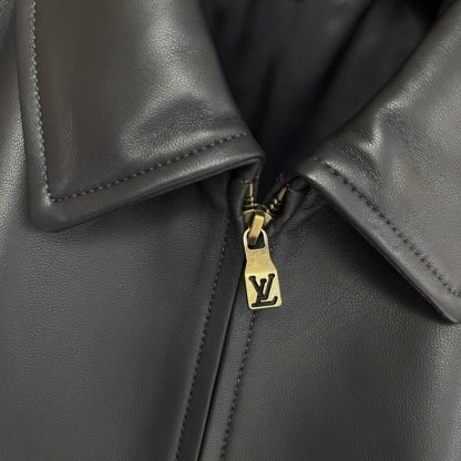  Louis Vuitton Leather Mix Blouson Jacket 1AFQL3 #4011 - Image 3