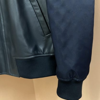  Louis Vuitton Leather Mix Blouson Jacket 1AFQL3 #4011 - Image 5