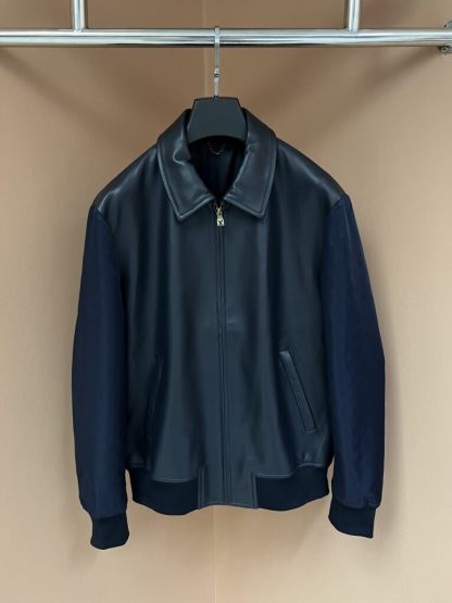  Louis Vuitton Leather Mix Blouson Jacket 1AFQL3 #4011 - Image 9
