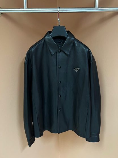 Replica PRADA Nappa leather shirt 2025 With Buttons For Men #4005