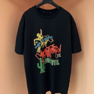 Replica Louis Vuitton Men's Graphic Embellished Cotton T-Shirt #4118
