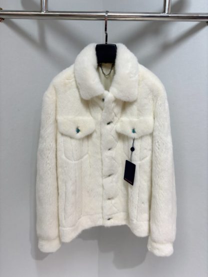 Replica Louis Vuitton Mink Trucker Jacket 1AFXB5 #4012