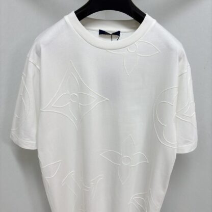  Louis Vuitton Men's Monogram Embroidered Cotton T-Shirt #4112 - Image 9