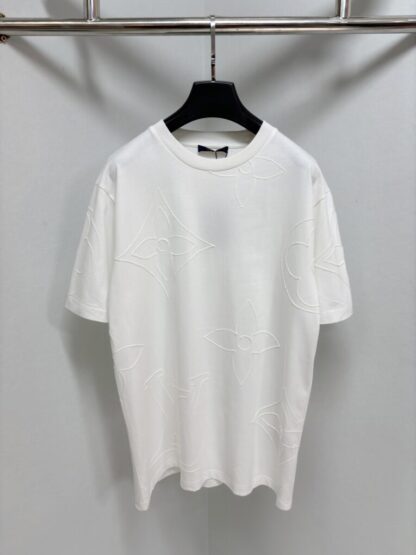 Replica Louis Vuitton Men's Monogram Embroidered Cotton T-Shirt #4112