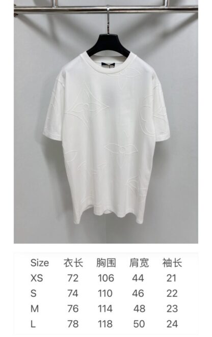  Louis Vuitton Men's Monogram Embroidered Cotton T-Shirt #4112 - Image 2