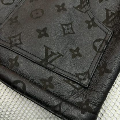  Louis Vuitton Shearling Embossed Monogram Jacket 1AAU2D #4010 - Image 2
