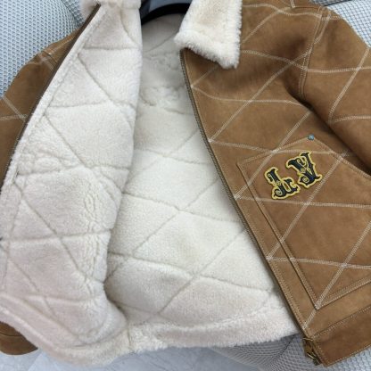 Louis Vuitton Embroidered Shearling Workwear Blouson 1AFXIM #4009 - Image 4