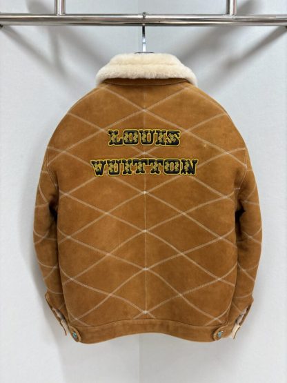  Louis Vuitton Embroidered Shearling Workwear Blouson 1AFXIM #4009 - Image 2