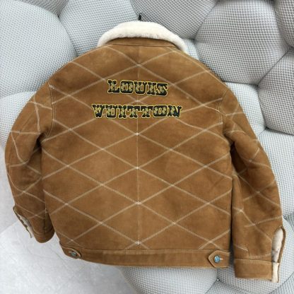  Louis Vuitton Embroidered Shearling Workwear Blouson 1AFXIM #4009 - Image 5