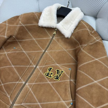  Louis Vuitton Embroidered Shearling Workwear Blouson 1AFXIM #4009 - Image 6