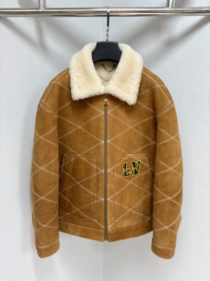  Louis Vuitton Embroidered Shearling Workwear Blouson 1AFXIM #4009 - Image 7