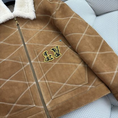  Louis Vuitton Embroidered Shearling Workwear Blouson 1AFXIM #4009 - Image 8