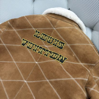  Louis Vuitton Embroidered Shearling Workwear Blouson 1AFXIM #4009 - Image 9