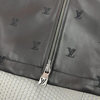 Louis Vuitton LV Blason Embroidered Leather Overshirt 1AFYFP #4008 - Image 6