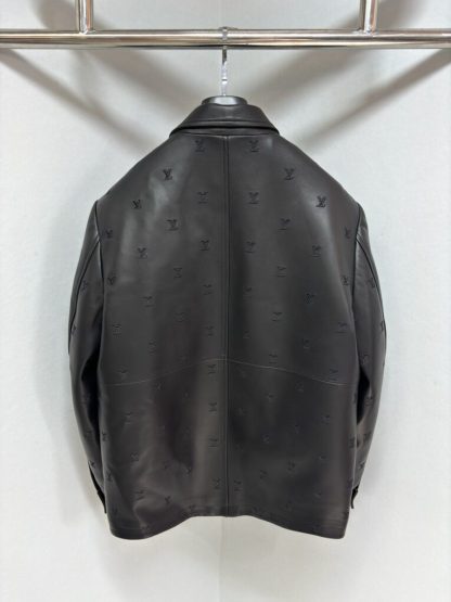  Louis Vuitton LV Blason Embroidered Leather Overshirt 1AFYFP #4008 - Image 8