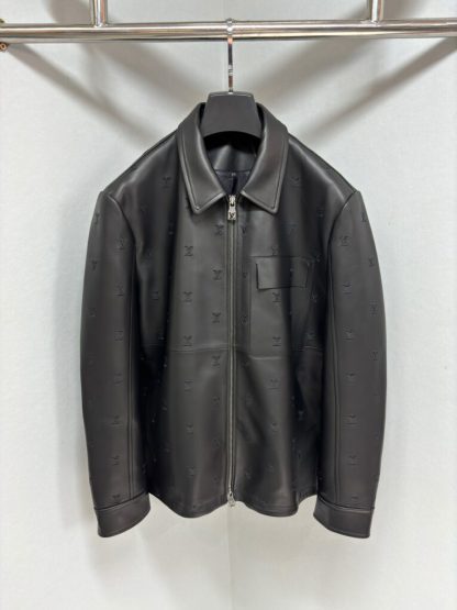  Louis Vuitton LV Blason Embroidered Leather Overshirt 1AFYFP #4008 - Image 9